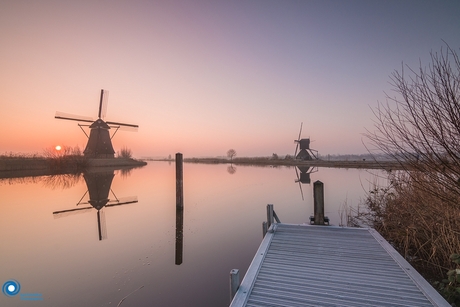 Cold sunrise Kinderdijk