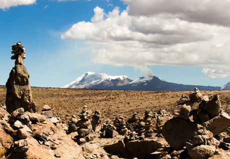 Rocks rising in the sky