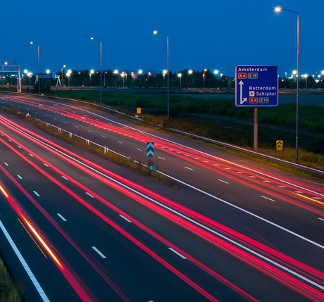 Lichtsporen over de A9
