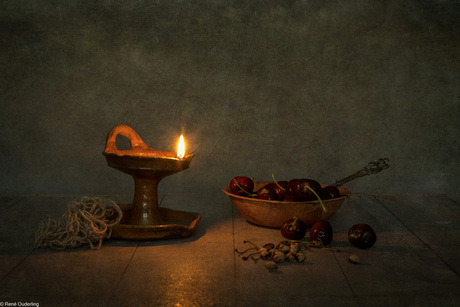 gouden eeuw olielampje en kersen