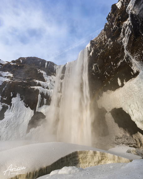 De prachtige waterval Skogafoss