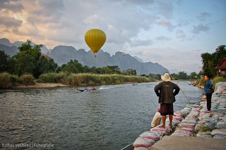 Luchtballon in Vang Vieng (Laos)