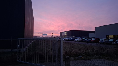 Ochtendrood bij werk