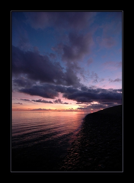 zonsondergang op het wad