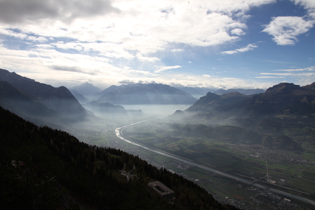 Blik over LIechtenstein en Zwitserland