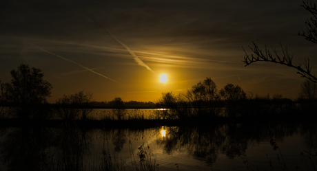 Biesbosch met de zonopkomst