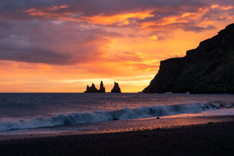 Schitterende zonsondergang in IJsland