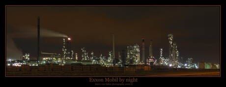 Exxon Mobil by night
