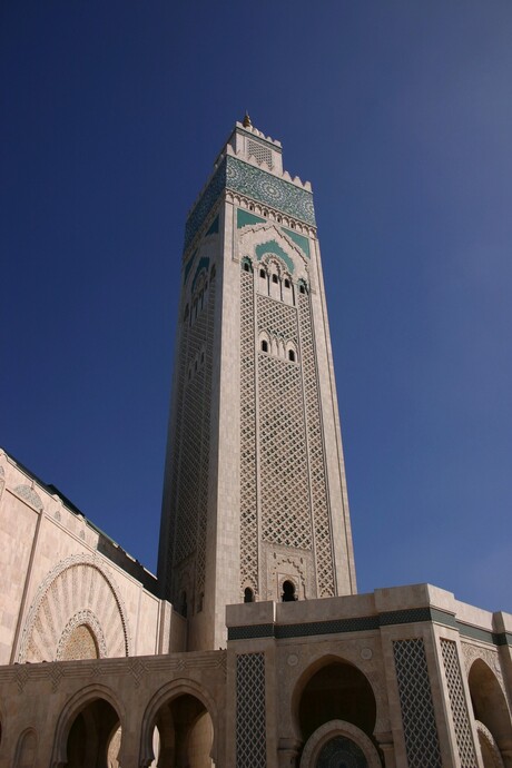 Minaret van Hassan II moskee in Casablanca