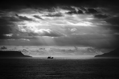 Schip in de wateren van schotland