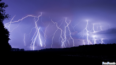 How many lightning strikes can you count?