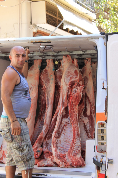 vlees verkoop Griekenland