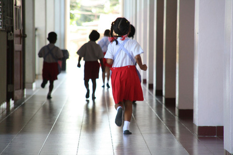 Einde schooldag in Thailand