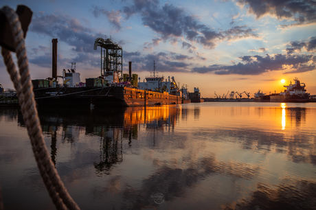 Sunset Waalhaven Rotterdam