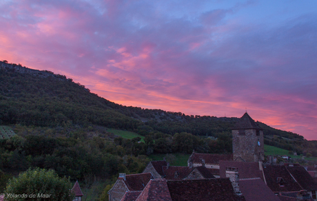 Zonsondergang in de bergen