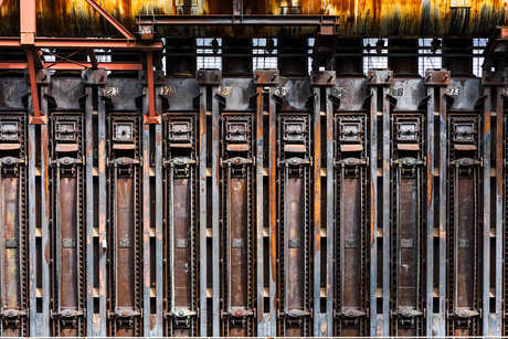 Kokerei bij Zeche Zollverein in Essen. Industrieel erfgoed.
