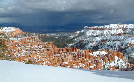 Bryce canyon in de sneeuw