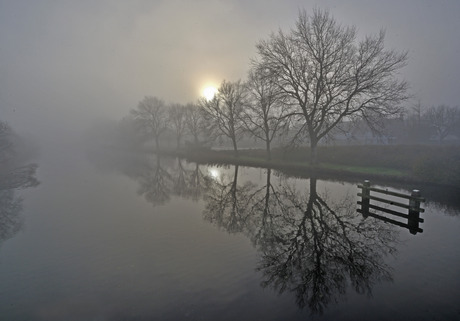 Oegstgeest bij mist