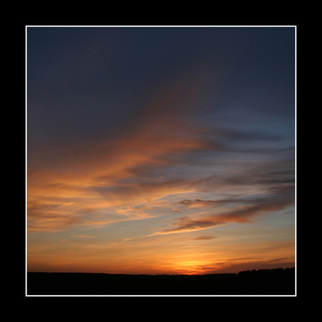 Zonsondergang boven Amen, Drenthe