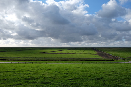 Buitendijks gebied met Ameland aan de horizon