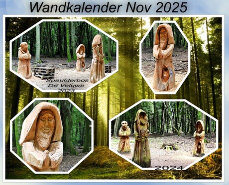 Collage  Wandkalender  maand November 2025   foto s Speulderbos   2023 en 2024  
