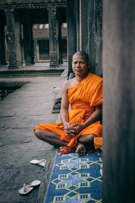 Boeddhistische Monnik in Angkor Wat