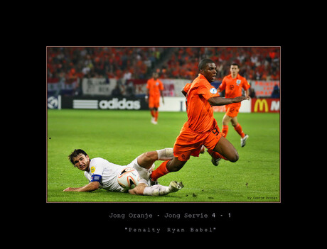 Penalty Ryan Babel - Jong Oranje vs. Jong Servië 4-1