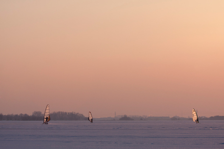 Over the ice...