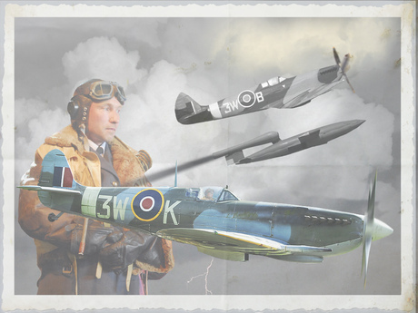 Spitfire`s van 322-Sqd in de aanval op V-1`s