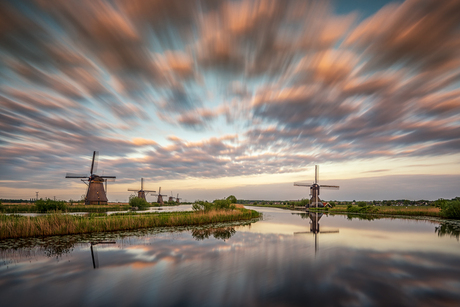 Cloudy Sunset Kinderdijk