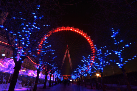 Londen Eye at night