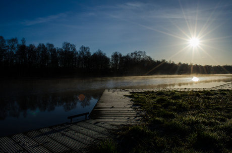 Zonsopkomst op de Friese meren