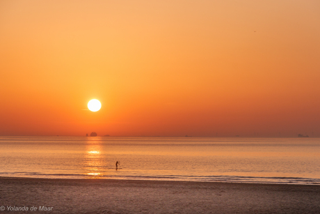 Suppen bij zonsondergang