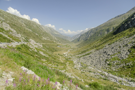 Uitzicht bergen Gotthardpass Zwitserland