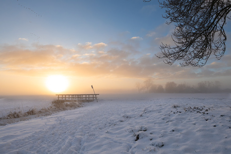 Winterse zonsopkomst
