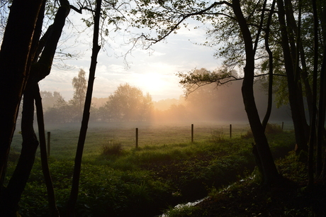 Zonsopgang in de Houthalense velden