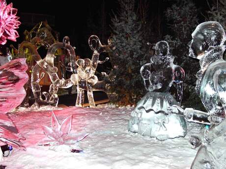 ice sculptures in playfull light