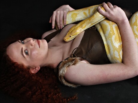 Myrna with snake