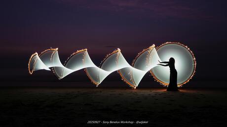 Lightpainting op het strand