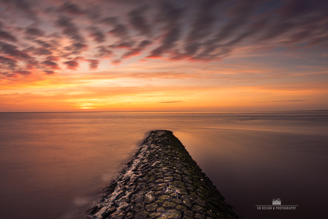 zonsondergang aan de waddenzee