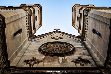 Kikker perspectief van een prachtige Kathedraal in Girona