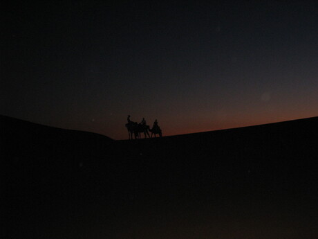 eindpunt kamelentocht in Marokko