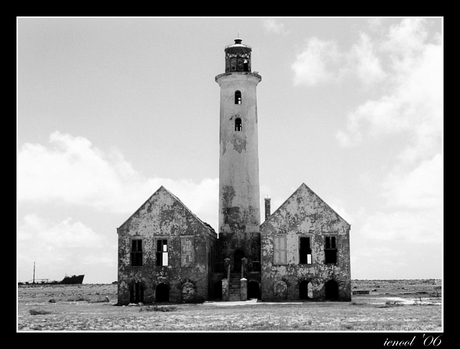 Vuurtoren Klein-Curaçao z/w