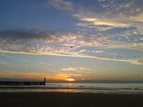 zonsondergang in het Zeeuwse