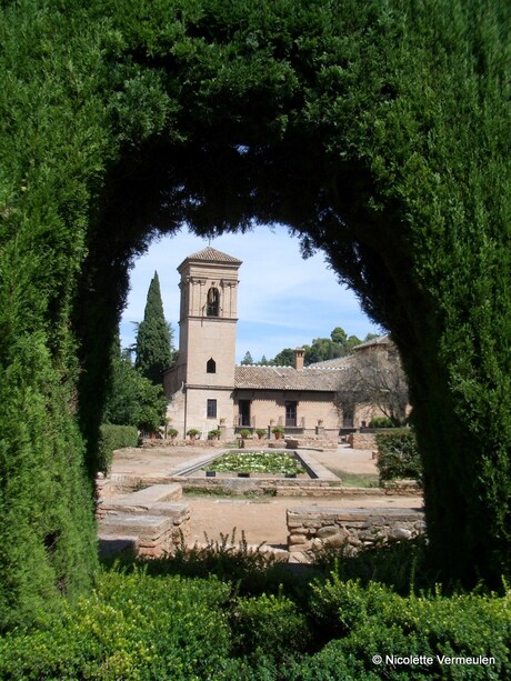 Tuin van Alhambra in Granada, Spanje