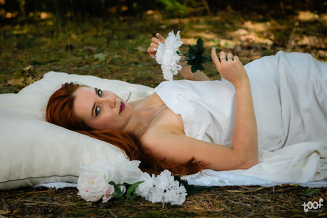 In her forest bed...