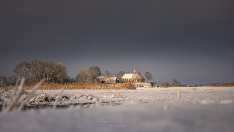Museum Schokland in de sneeuw