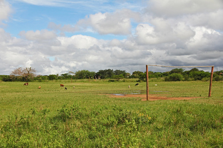Voetbalveld in Kwazulu Natal, Zuid-Afrika