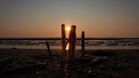 Zonsondergang strand Heemskerk 08-08-25