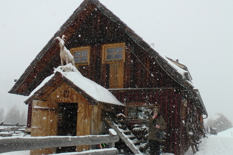 huis in de sneeuw